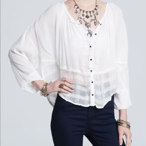 Free People Rainy Days Swing Top in Ivory
